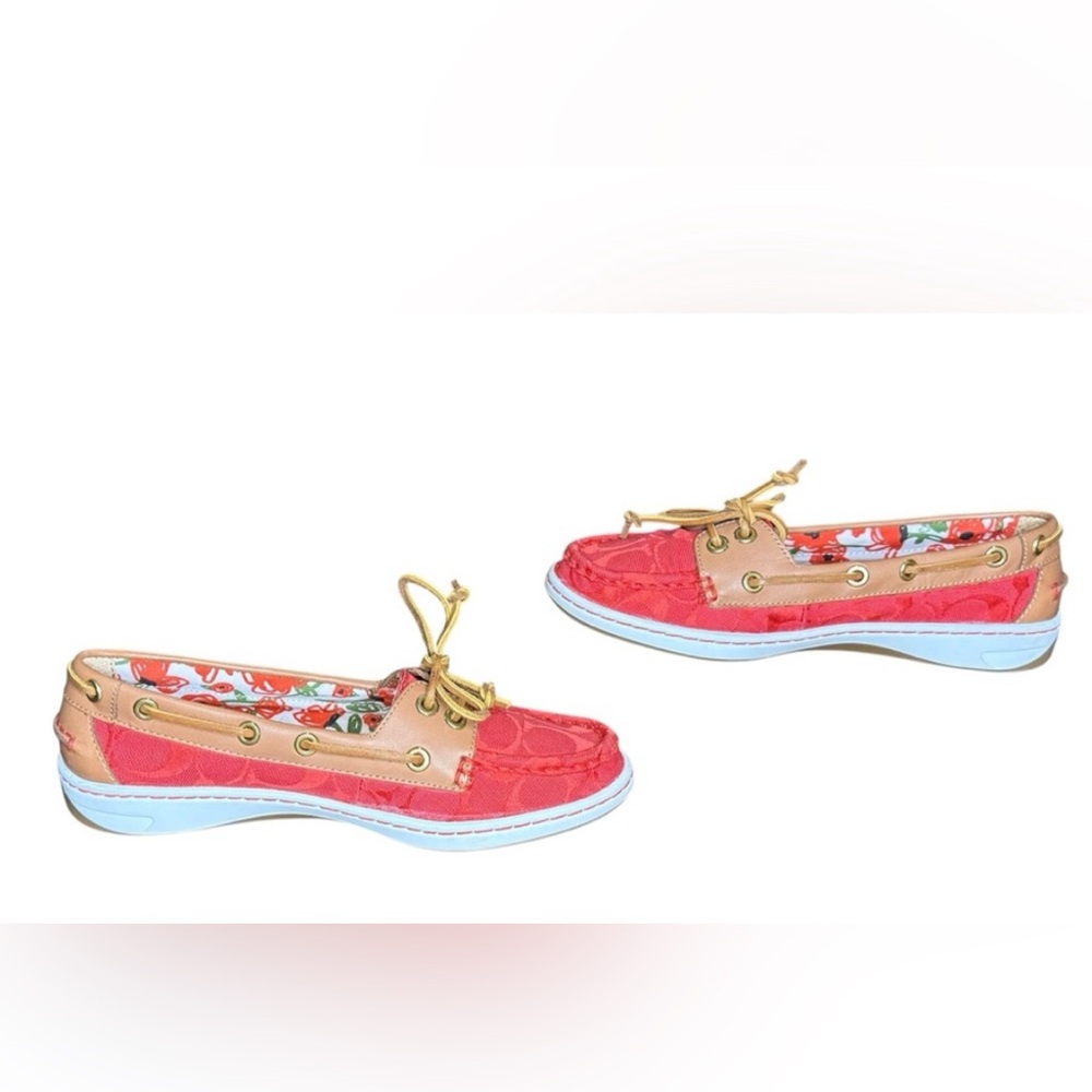 Coach Richelle Boat Shoes Coral